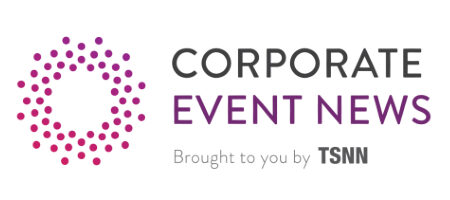 Logo for Corporate Event News, featuring a circular design with pink and purple dots on the left. Text reads: 