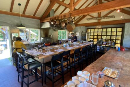Set community dining table set at Kurtwood Farm