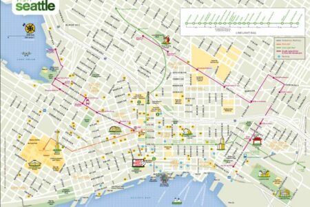 Map of Downtown Seattle with hotel locations