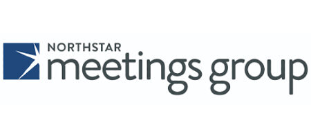 Logo of Northstar Meetings Group. It features a blue square with a white star design on the left, and the words 