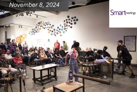 Live glassblowing demonstration at Seattle Glassblowing Studio, Refract Seattle 2024.