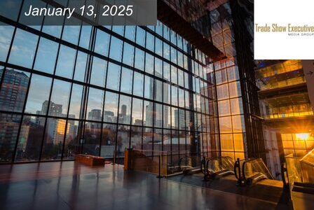 Seattle Convention Center's Summit building at sunset.