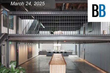 Modern industrial-style office interior.