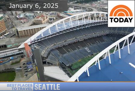 Aerial view of a stadium in Seattle.
